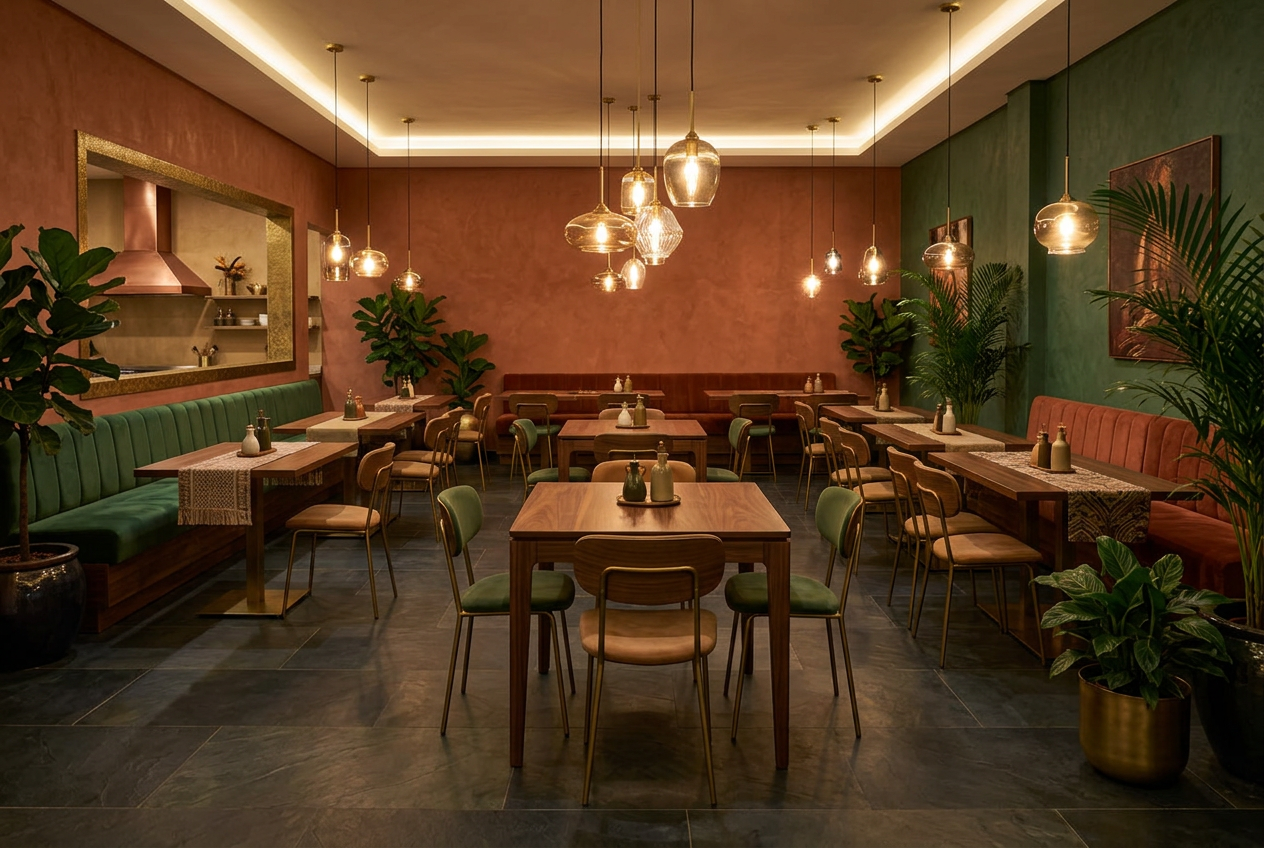 Restaurant décoré avec une ambiance signature